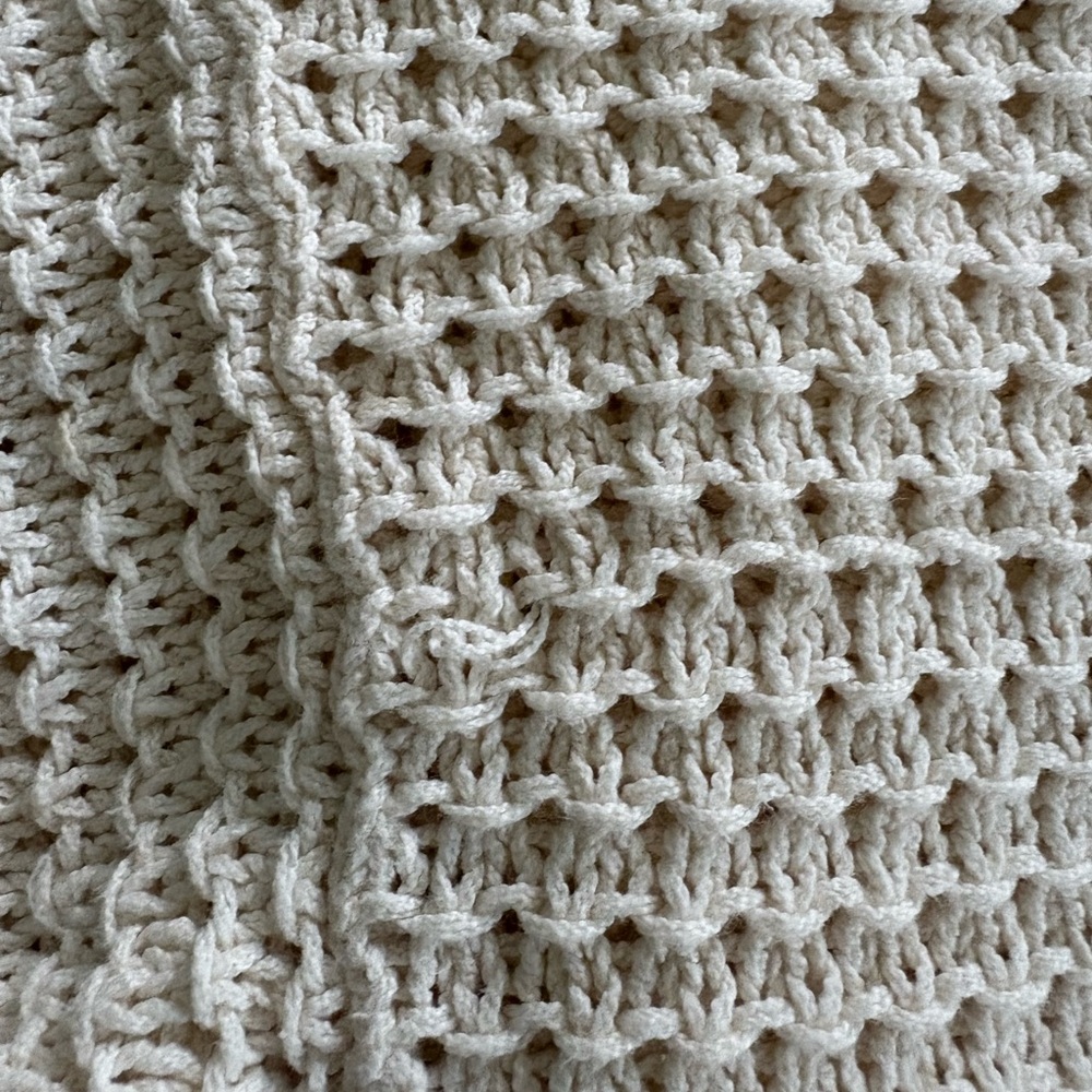 Madewell Cream Textured Sweater Size Medium crochet - Picture 14 of 15